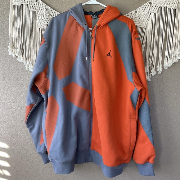 Jordan Other - Nike Air Jordan Jumpman Full Zip Orange gray Hoodie RARE SAMPLE